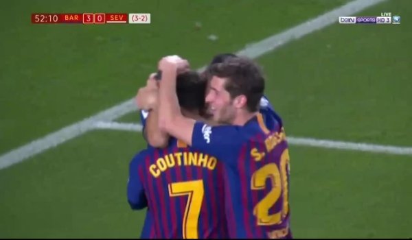 فيديو: هدف برشلونة الثالث ضد اشبيلية