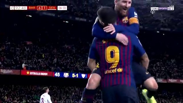 اهداف مباراة برشلونة واشبيلة (6-1) تعليق حفيظ دراجي