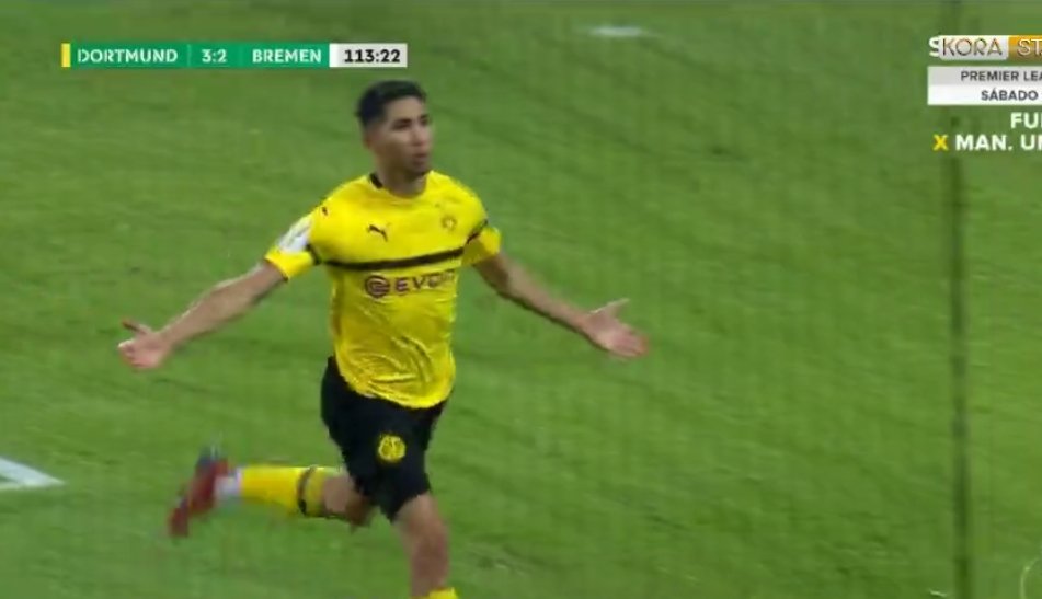 شاهد هدف أشرف حكيمي في مرمى فيردر بريمن في كأس ألمانيا
