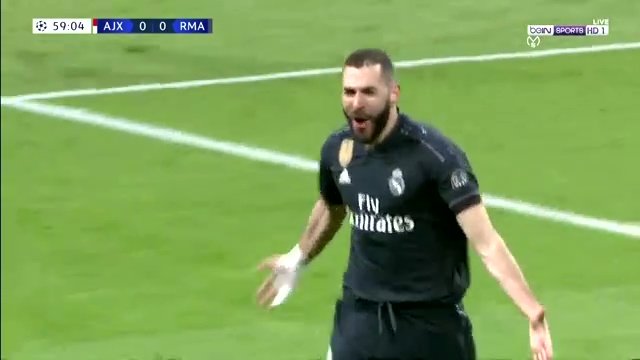 هدف ريال مدريد الاول في مرمي اياكس بتعليق رؤوف خليف